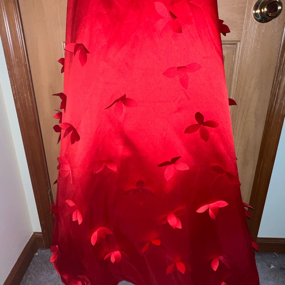 NWT B. Smart Red Satin Maxi Dress Size 0 - Picture 7 of 15